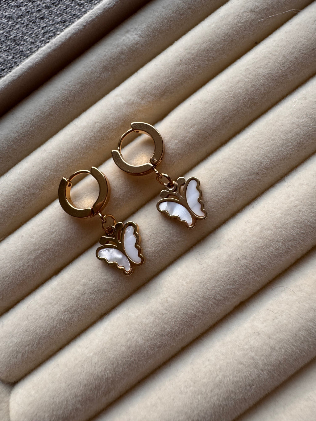 The Butterfly Charm Gold Huggies