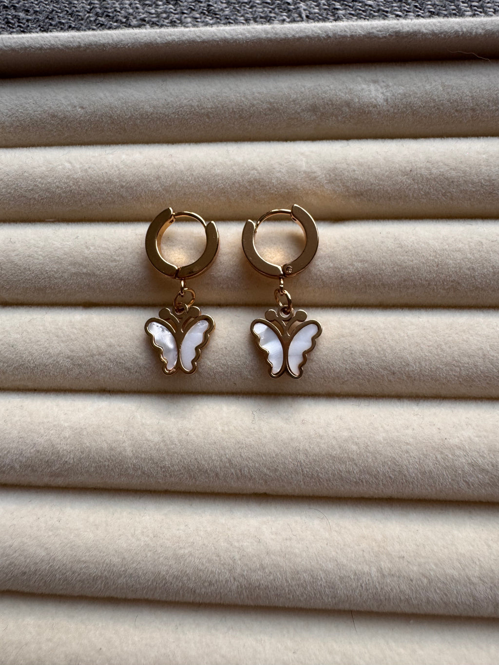 The Butterfly Charm Gold Huggies