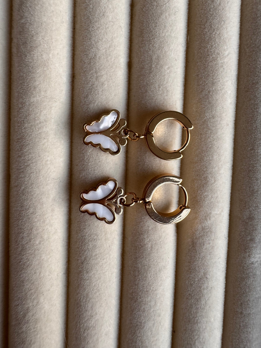 The Butterfly Charm Gold Huggies