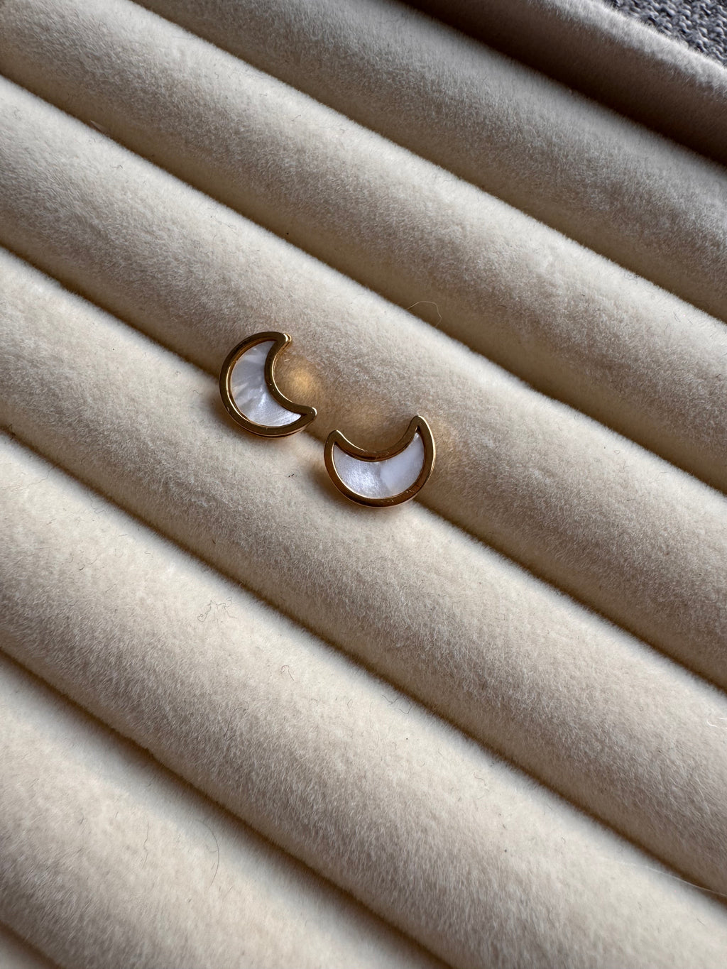 The Mother-of-Pearl Crescent Moon Studs