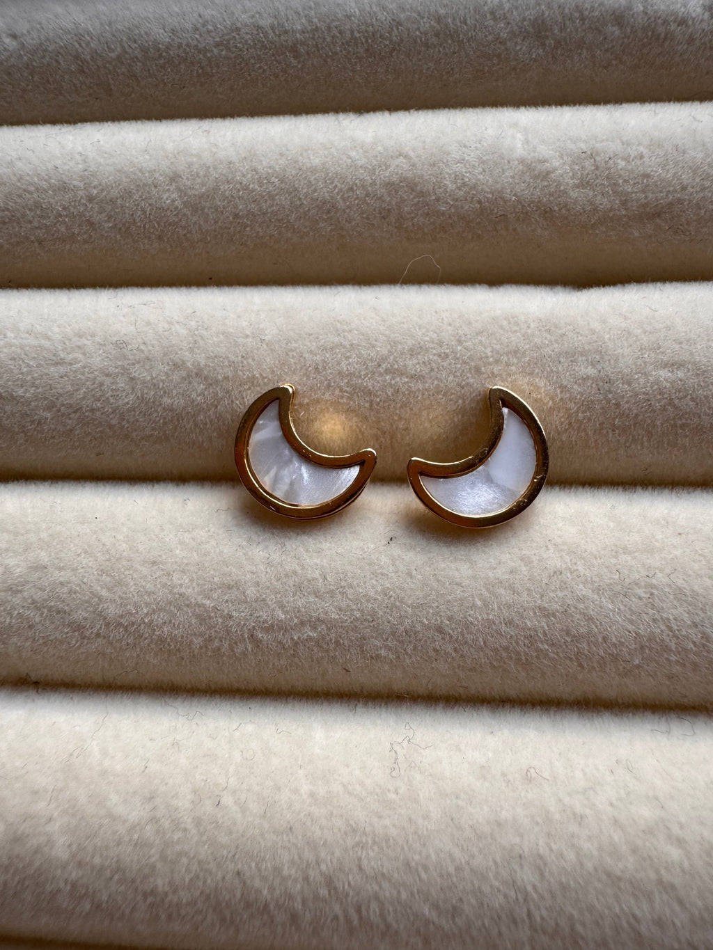 The Mother-of-Pearl Crescent Moon Studs