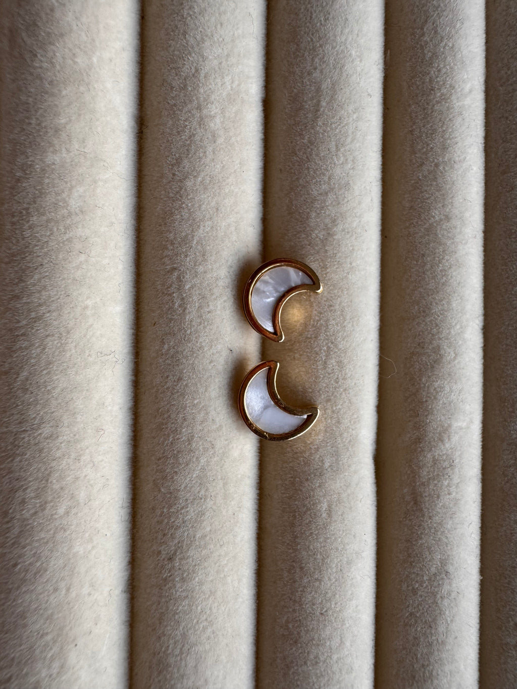 The Mother-of-Pearl Crescent Moon Studs