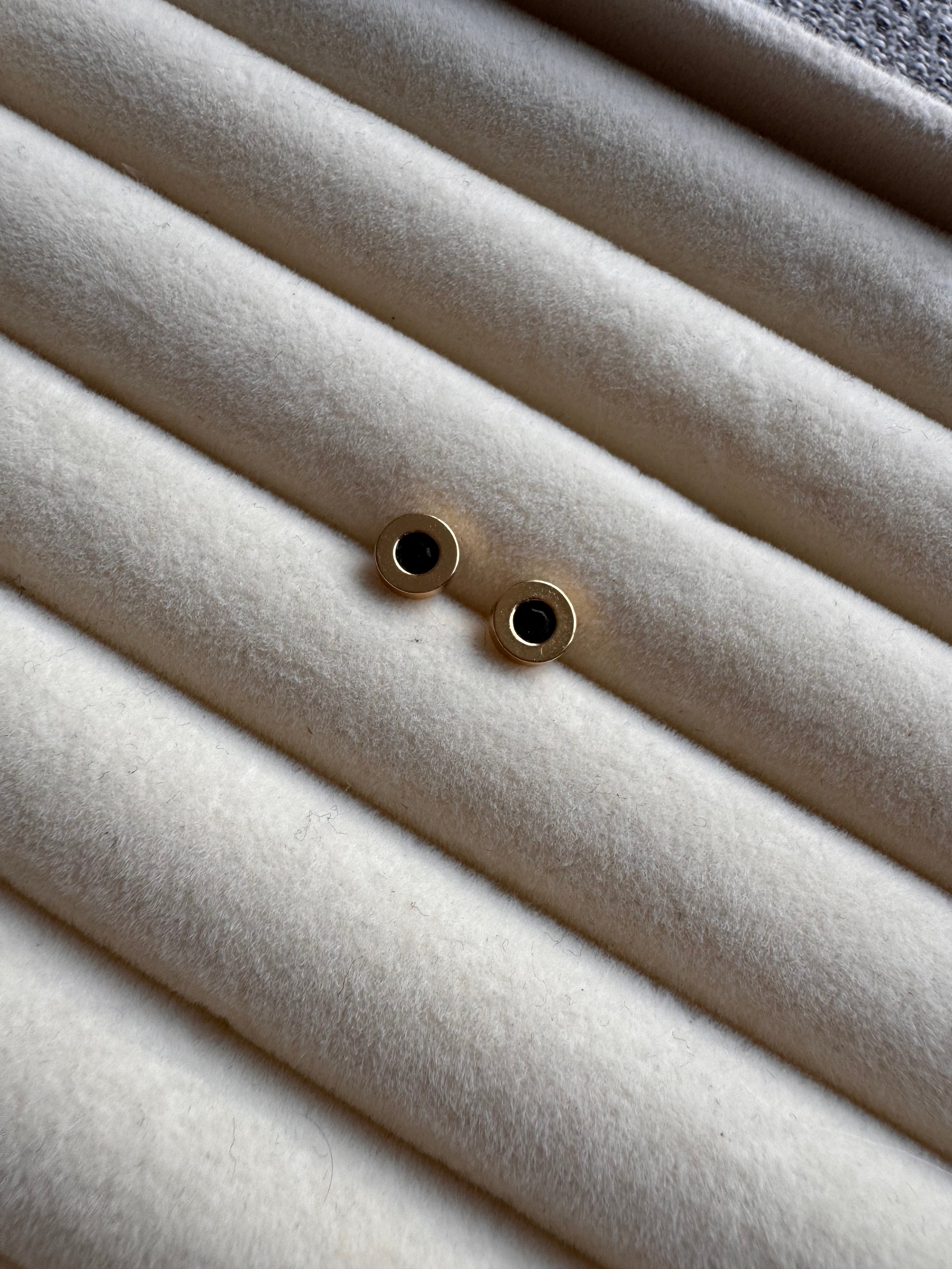 The Noir Circular Enamel Studs