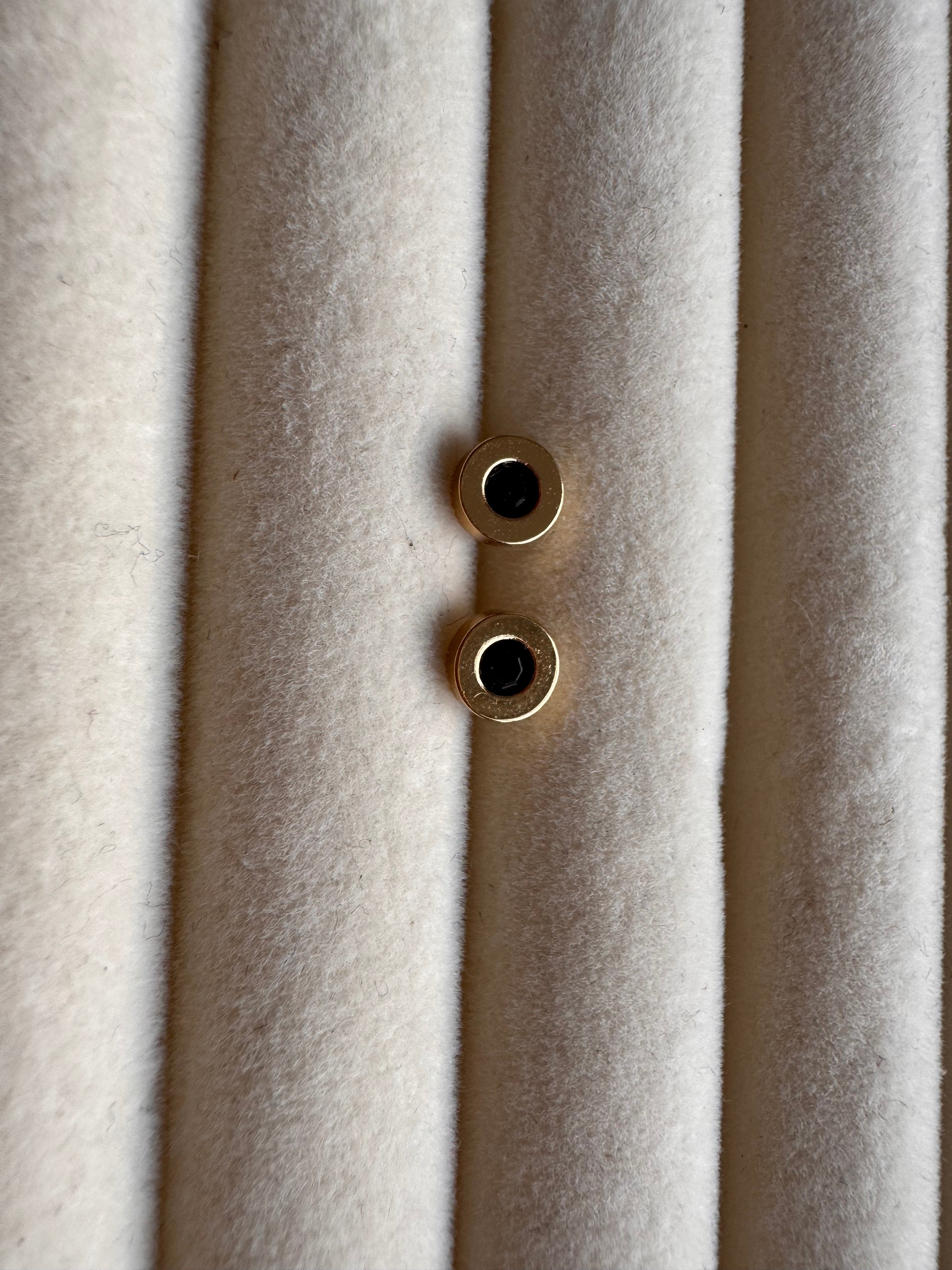 The Noir Circular Enamel Studs
