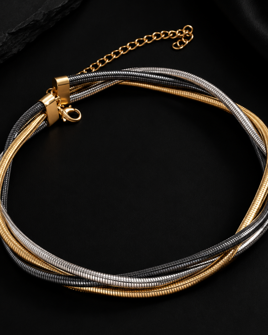 Mixed-Metal Twisted Collar Necklace