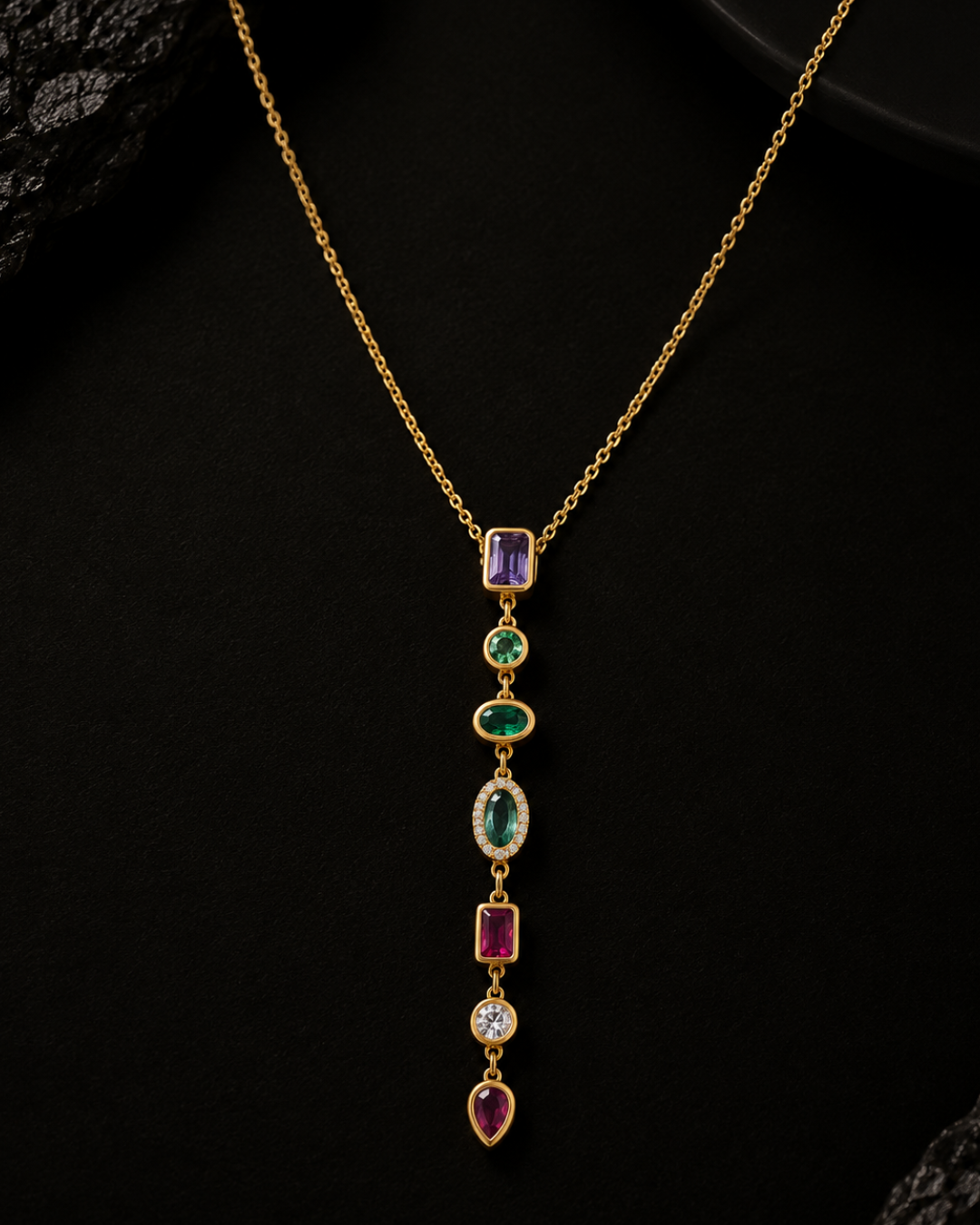 Crystal Cascade Pendant Necklace
