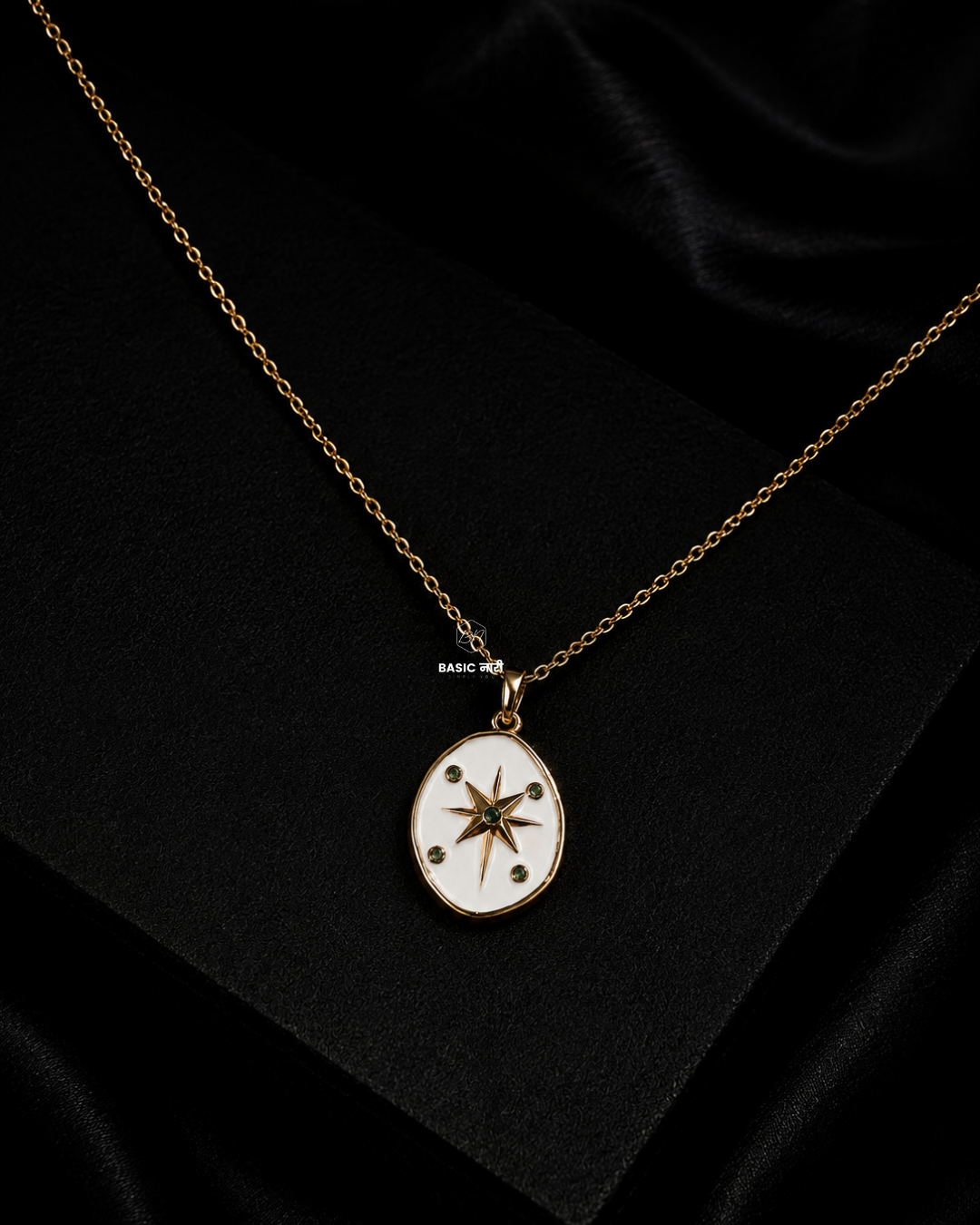 The Celestial Compass Oval Necklace