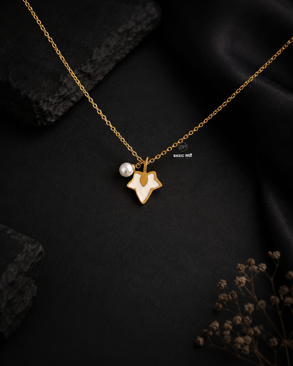 The Pearl & Ivy Leaf Charm Necklace