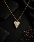 The Pearl-Lustre Sculpted Heart Necklace