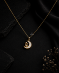 The Pearl-Lustre Cat on the Moon Necklace