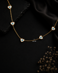 The Pearl-Lustre Evil Eye Heart Station Necklace