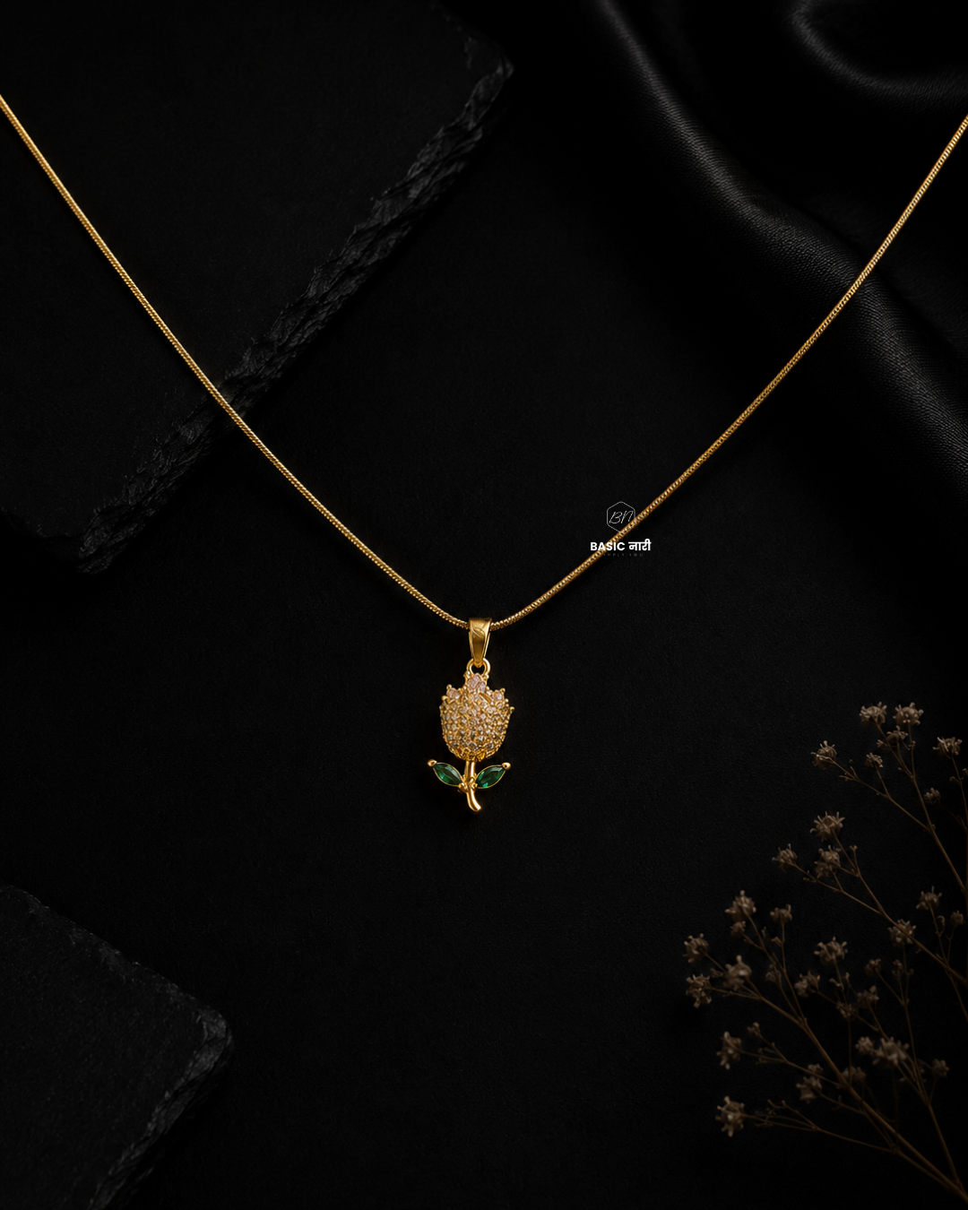 The Shimmering Tulip Pendant Necklace