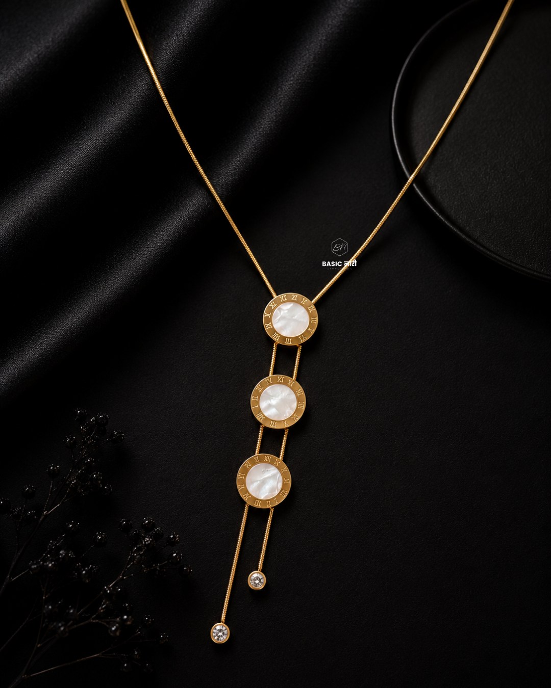 The Pearl-Lustre Roman Medallion Necklace
