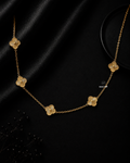The Golden Sunburst Clover Station Necklace