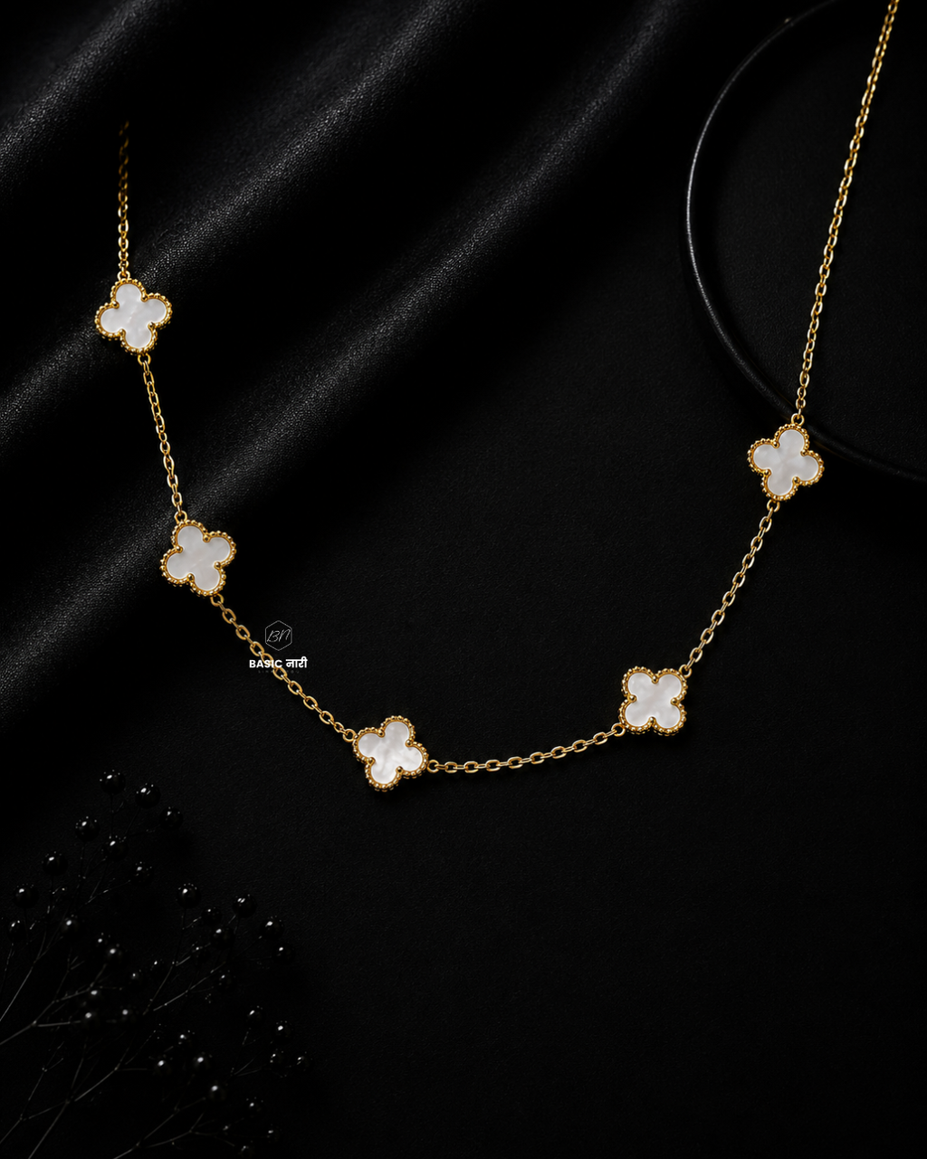 The Pearl-Lustre Clover Station Necklace