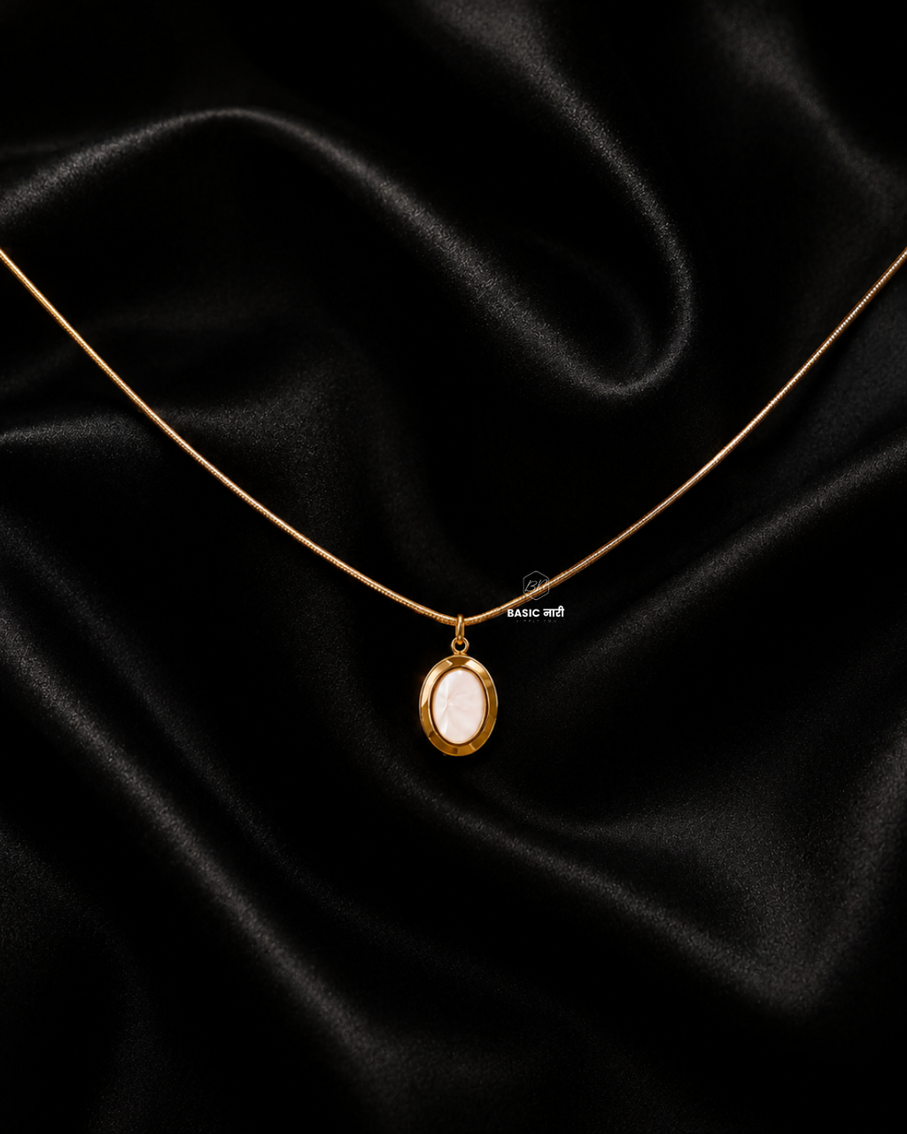 The Pearl-Lustre Oval Medallion Necklace