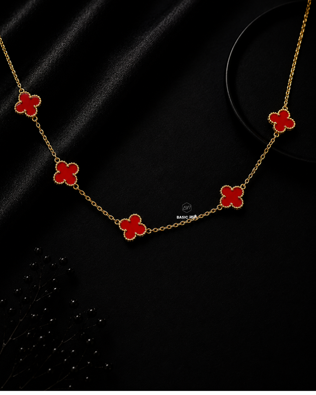 The Crimson Clover Station Necklace