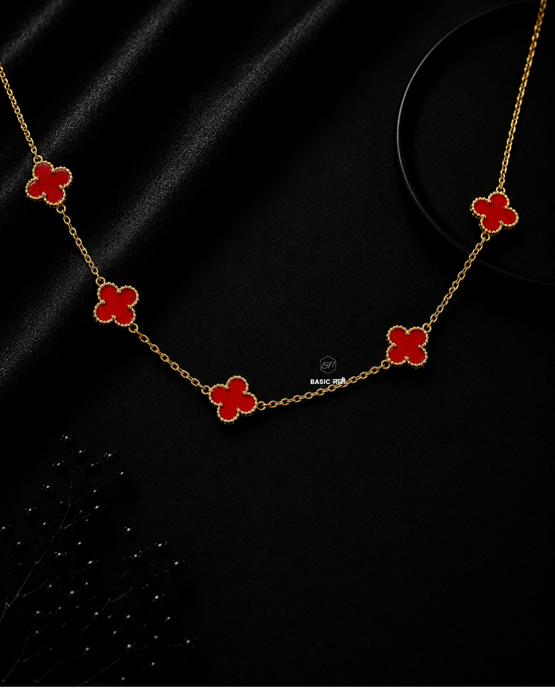 The Crimson Clover Station Necklace