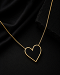 Black Enamel Heart Pendant