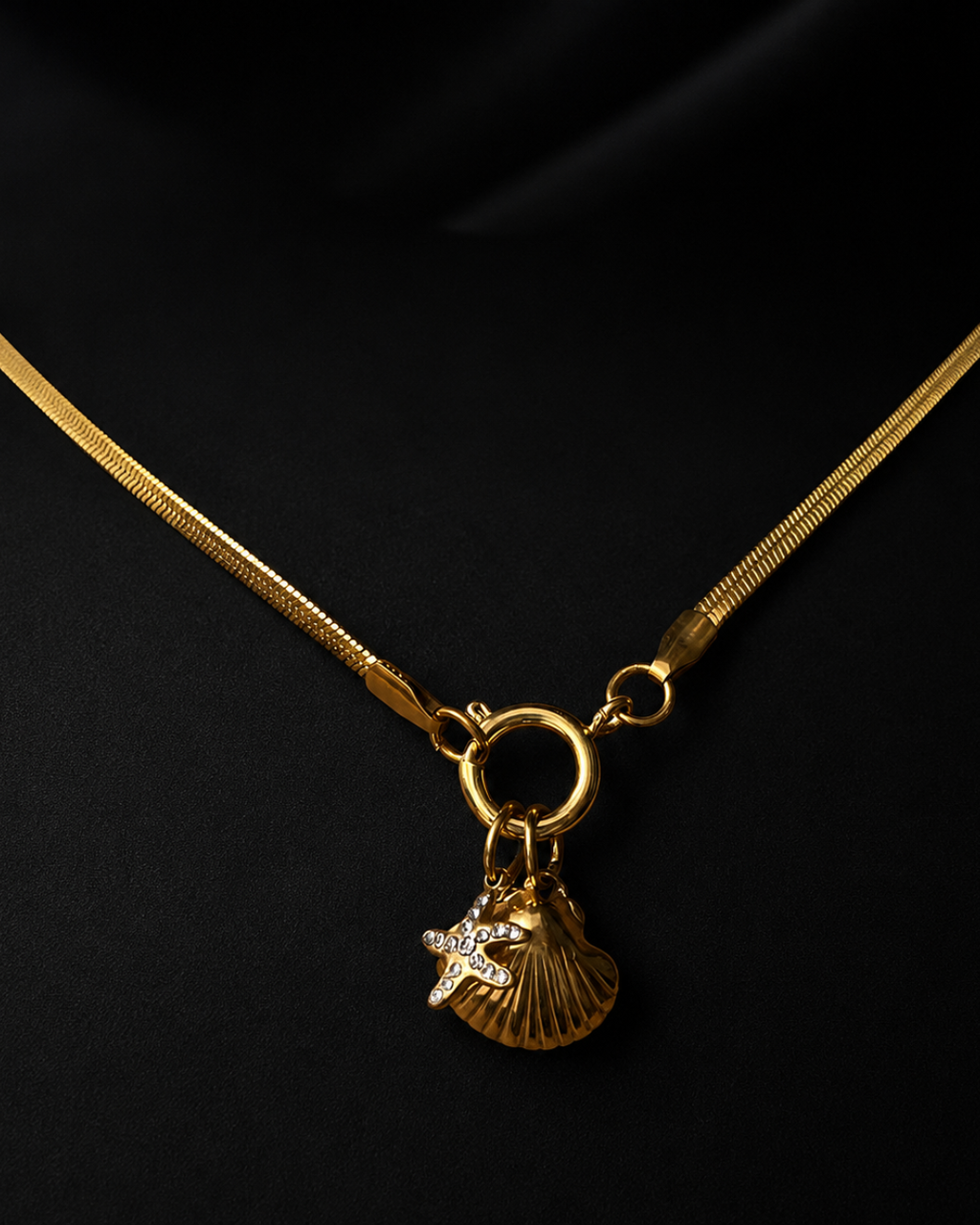 Starfish & Shell Charm Necklace