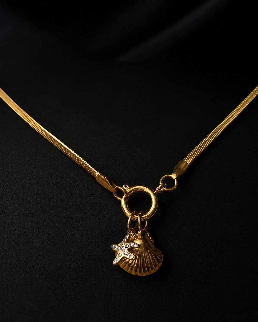 Starfish & Shell Charm Necklace