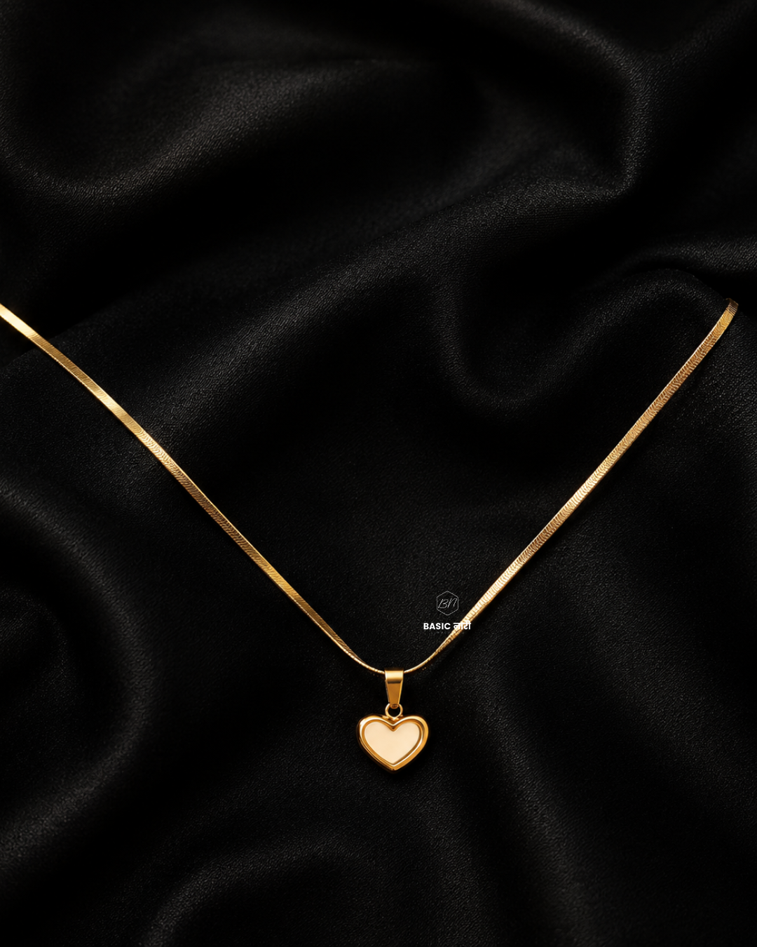 The Liquid Heart Herringbone Necklace