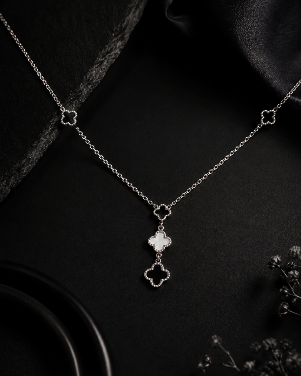 Cascading Clover Motif Necklace