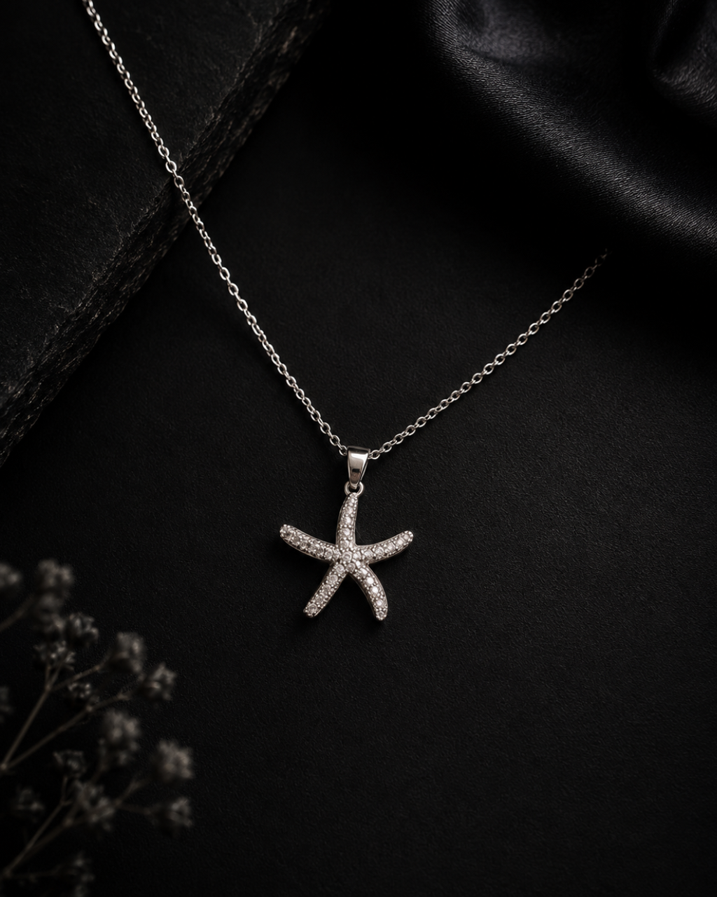 Sparkle Starfish Pavé Pendant Necklace