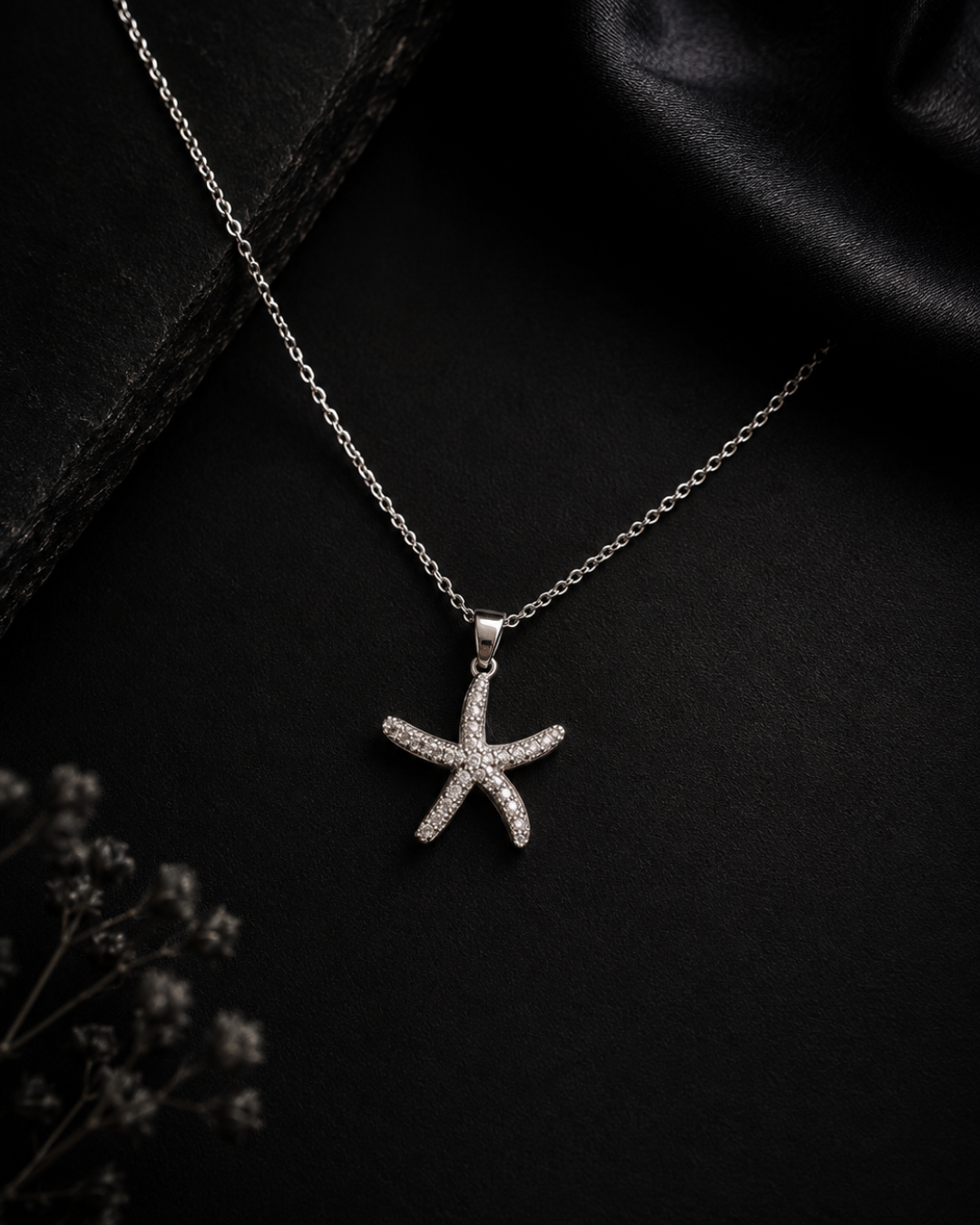 Sparkle Starfish Pavé Pendant Necklace