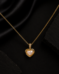 Pearl Heart & Pavé Bail Pendant Necklace