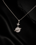 Cosmic Planet & Star Pavé Drop Necklace