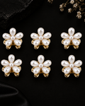 Pearl Blossom Hair Clips – Set of 6