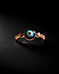 Rose Gold Heart Evil Eye Ring