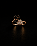 Rose Gold Dual Clover Open Ring