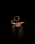 Rose Gold Cutout & Pavé Clover Open Ring