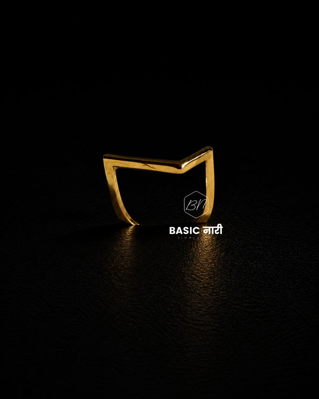 The Sculpted Chevron Frame Ring