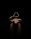 Rose Gold Smooth Dual Heart Open Ring
