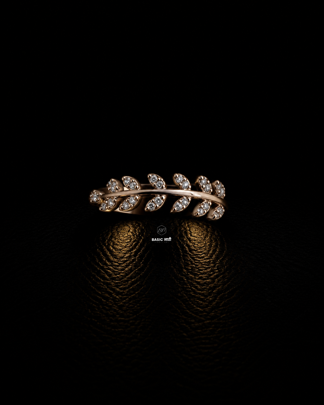 The Laurel Vine Crystal Band Ring