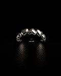 Silver Puffed Heart Band Ring