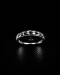 Silver Curb Chain Band Ring