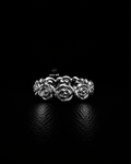 Silver Sculpted Rose Eternity Band Ring
