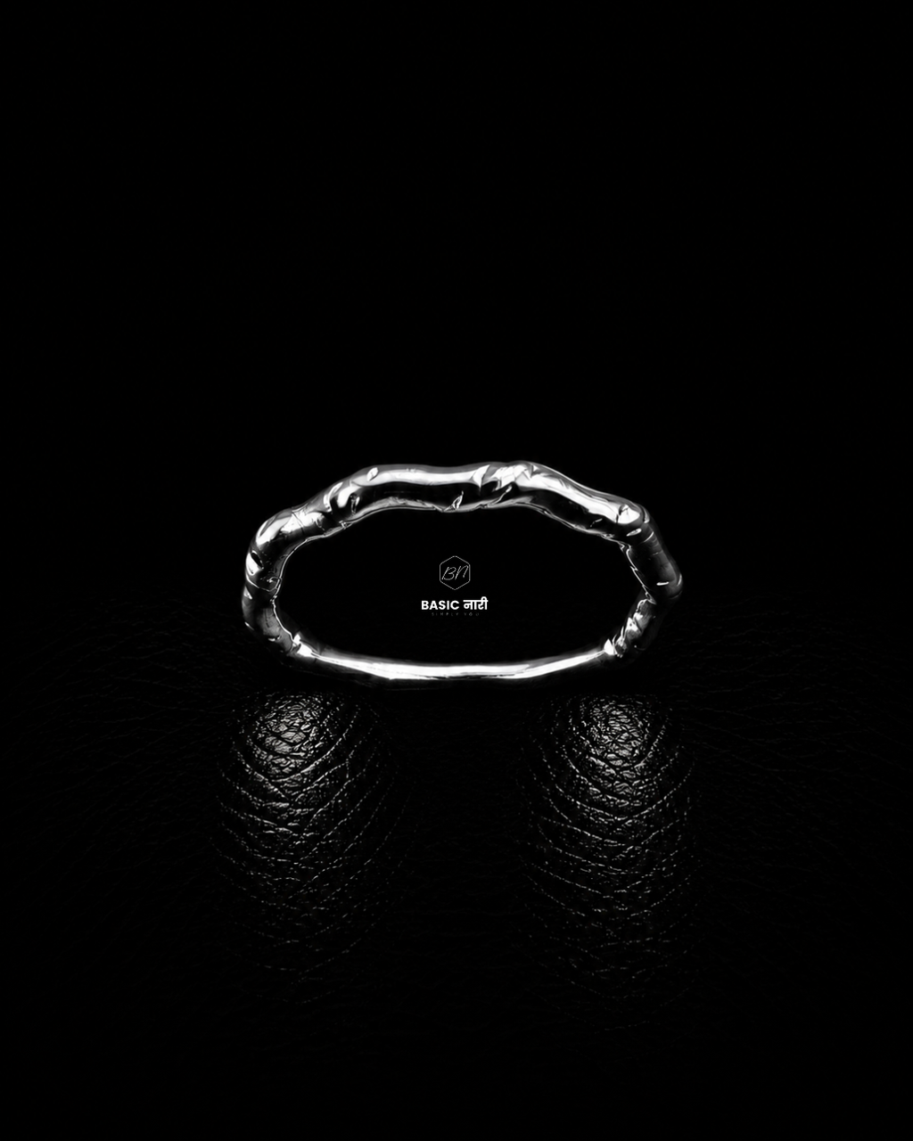 Silver Organic Wavy Band Ring