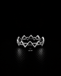 Silver Geometric Zigzag Crown Band Ring