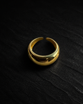The Molten Curve Gold Adjustable Ring
