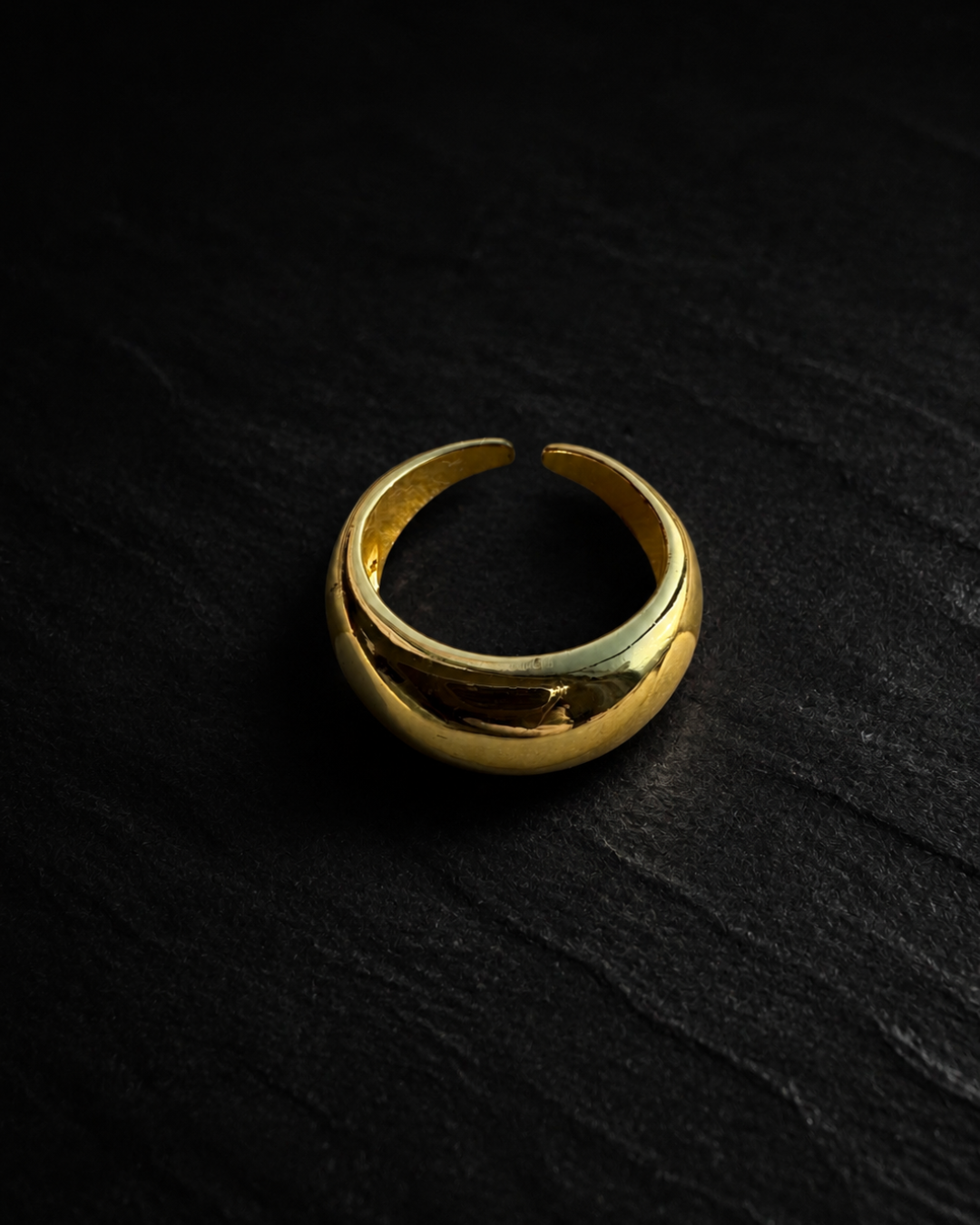 The Molten Curve Gold Adjustable Ring