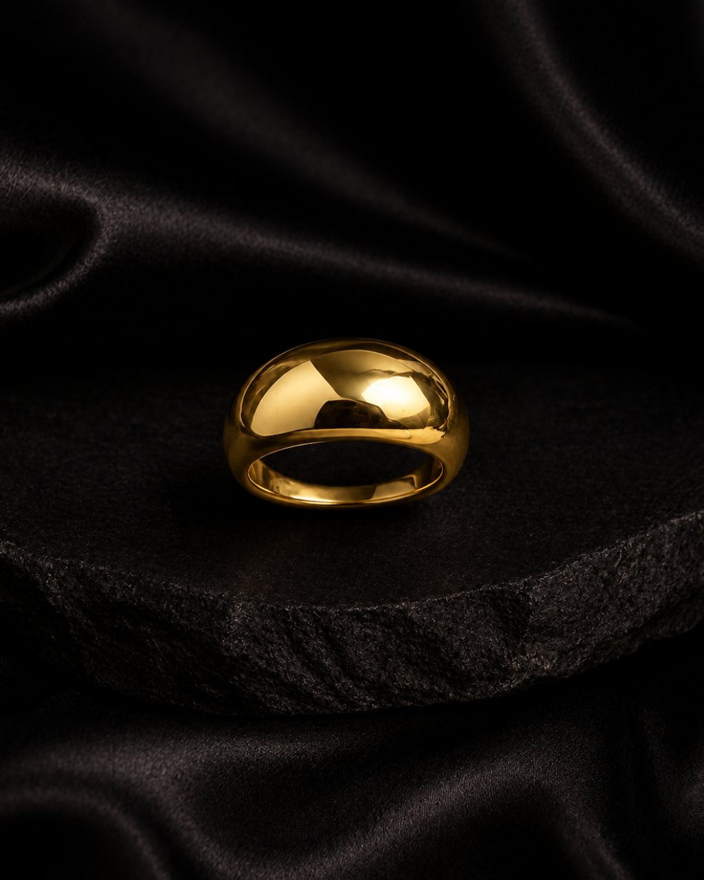 The Molten Curve Gold Adjustable Ring