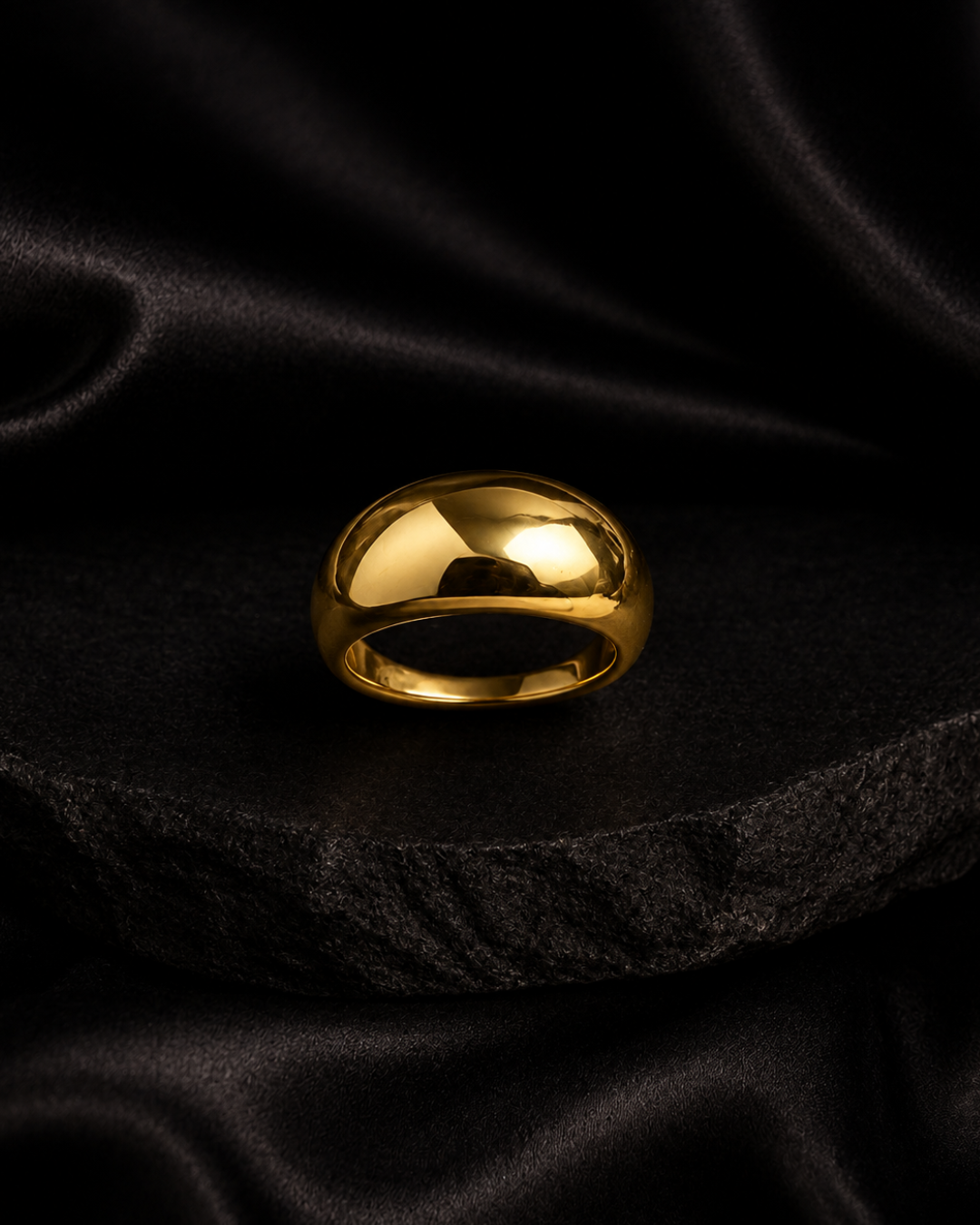 The Molten Curve Gold Adjustable Ring