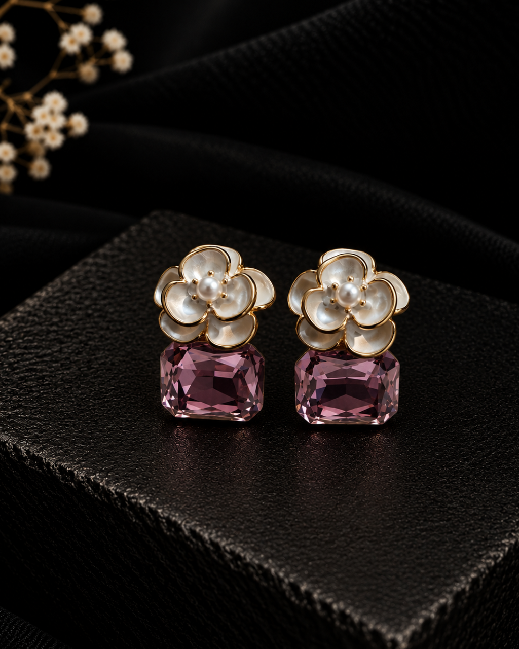 Rosé Lavender Bloom Earrings