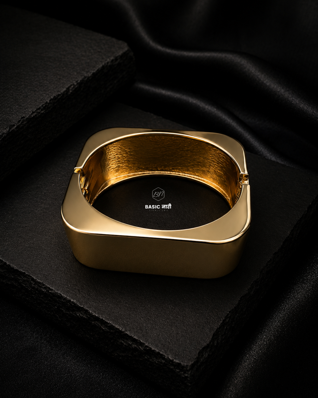 The Sculpted Square Hinged Cuff