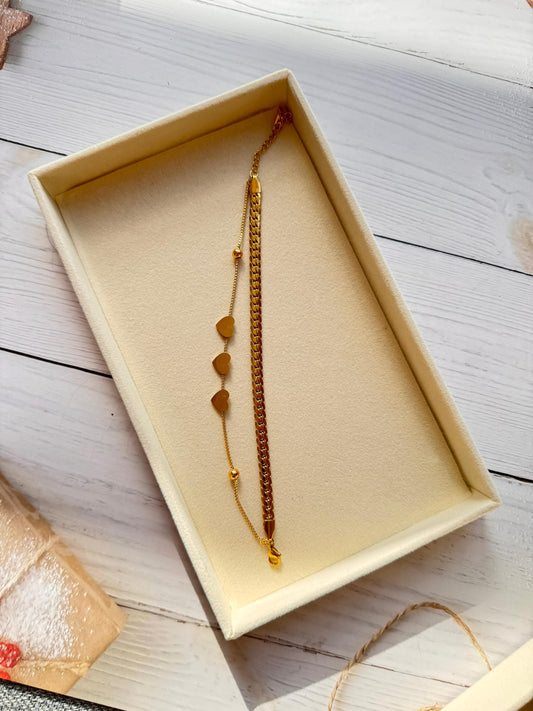 Golden Duo Heart Bracelet